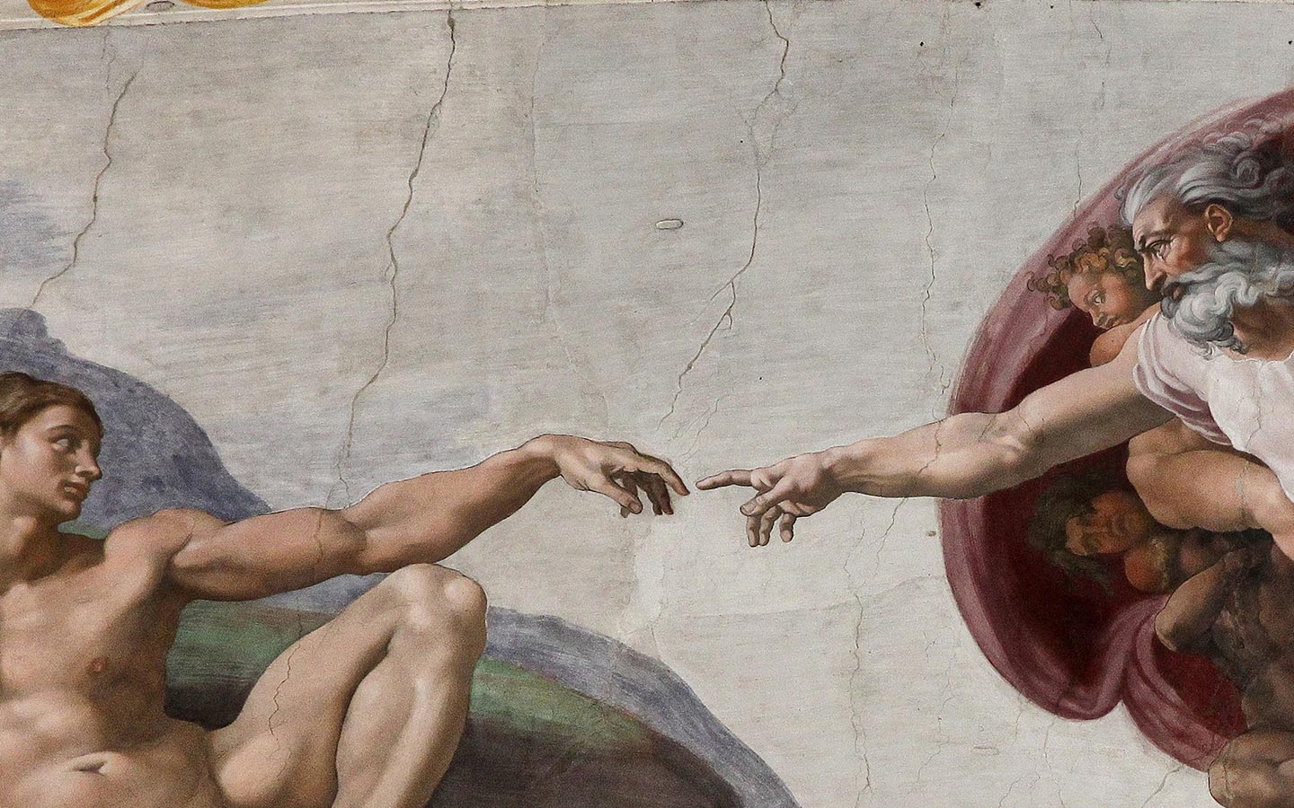 Как был создан бог. Микеланджело Буонарроти Сотворение Адама. Сотворение Адама картина Микеланджело.