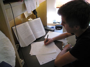 A studying student