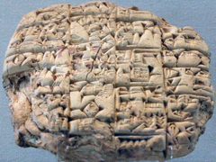 A clay tablet