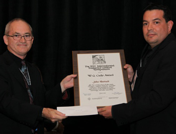 Dr Hartnett receiving the Cady Award in Newport Beach Calif.