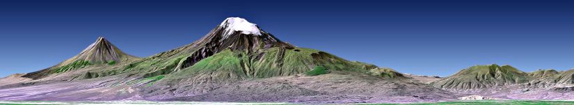 Mount Ararat, Turkey, Perspective with Landsat Image Overlay