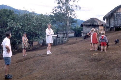 Inspecting the Binumarien village 