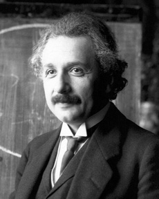 Albert Einstein during a lecture in Vienna in 1921 (age 42).